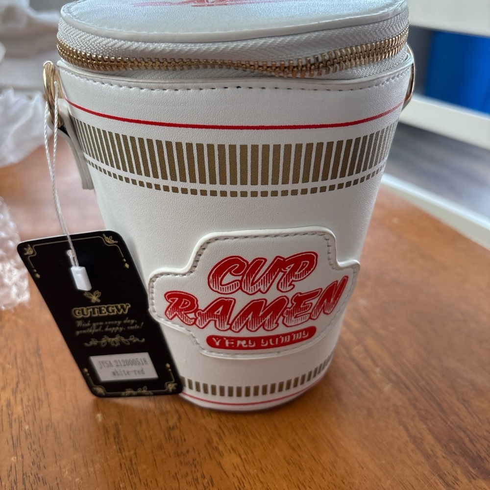 Cup Ramen White and Red Bag